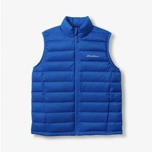 NWT Eddie Bauer Boys Cirruslite Down Vest Blue Size XS 5/6 Outdoor Winter Zip Up